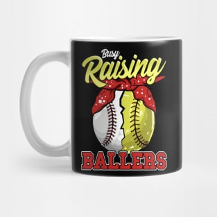 Busy Raising Ballers! Baseball and Softball Mom Gift Mug